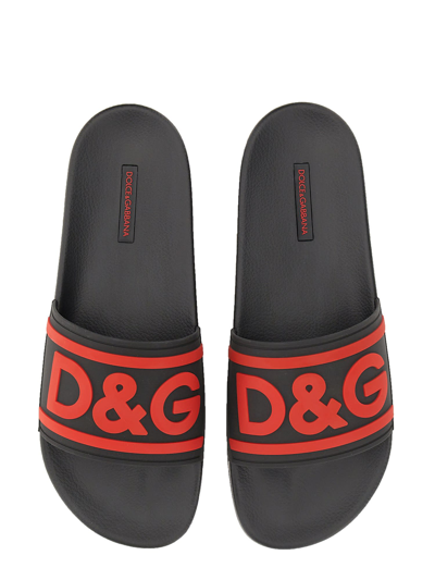 Shop Dolce & Gabbana Slide Sandal In Nero