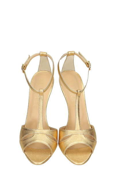 Shop Julie Dee Sandals In Gold Leather