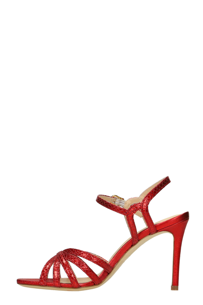 Shop Julie Dee Sandals In Red Leather