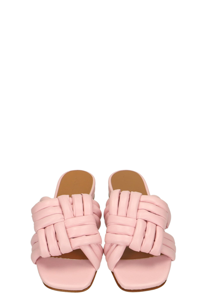 Shop Julie Dee Flats In Rose-pink Leather