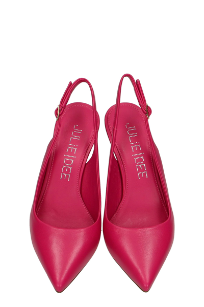 Shop Julie Dee Pumps In Fuxia Leather