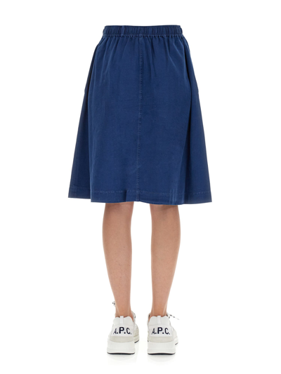 Shop Apc Skirt Karen In Blu