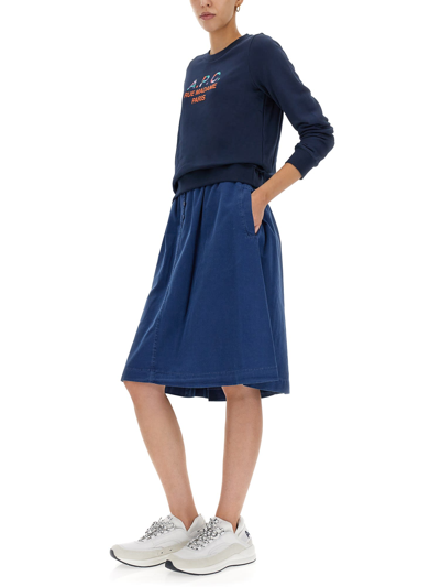 Shop Apc Skirt Karen In Blu