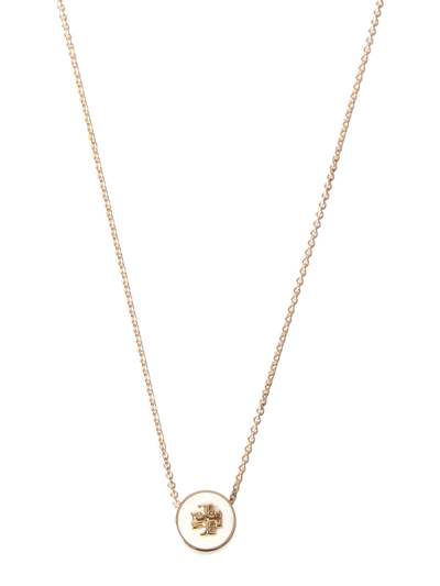 Shop Tory Burch Necklace With Logo Pendant In Oro