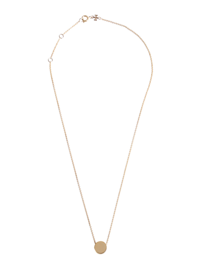 Shop Tory Burch Necklace With Logo Pendant In Oro