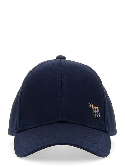 Shop Ps By Paul Smith Zebra Baseball Hat In Blu