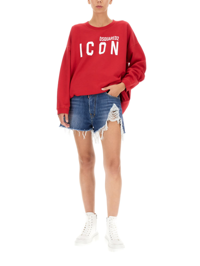 Shop Dsquared2 Icon Sweatshirt In Rosso