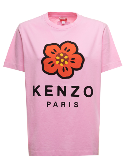 Shop Kenzo Pink Paris Loose T-shirt In Jersey  Woman