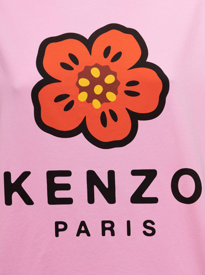 Shop Kenzo Pink Paris Loose T-shirt In Jersey  Woman