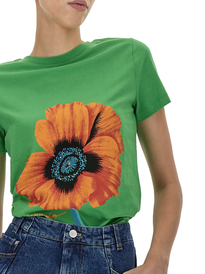 Shop Kenzo Poppy T-shirt In Verde