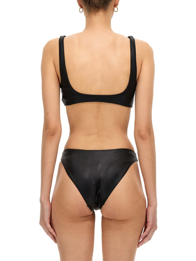 Shop Rotate Birger Christensen Pearla Bikini Swimsuit In Nero
