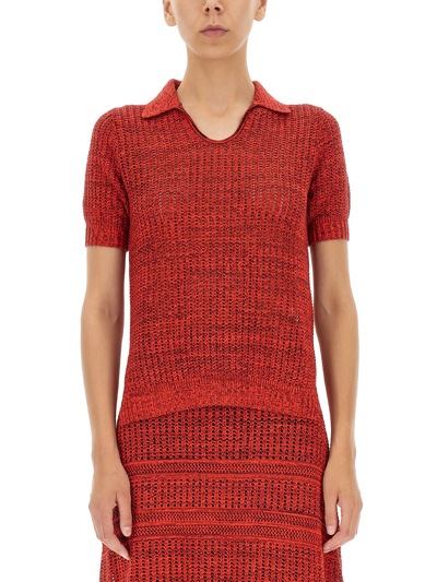 Shop Proenza Schouler White Label V-neck Top In Rosso