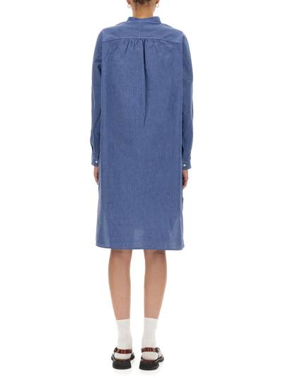 Shop Apc Olivia Dress In Blu