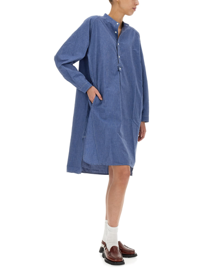 Shop Apc Olivia Dress In Blu