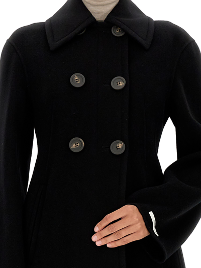 Shop Sportmax Double-breasted Long-sleeved Jacket In Nero
