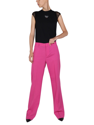 Shop Dsquared2 Slouchy Pants In Fucsia
