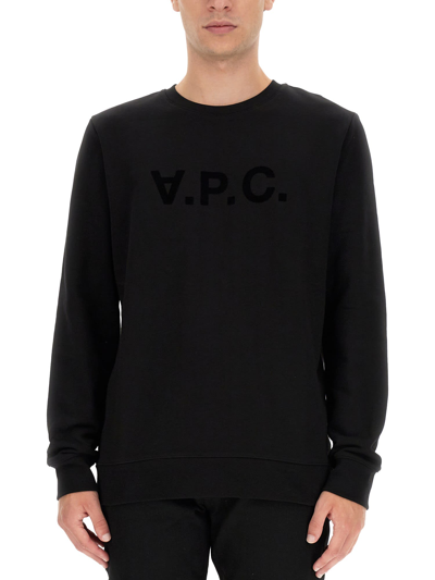 Shop Apc Crewneck Sweatshirt In Nero