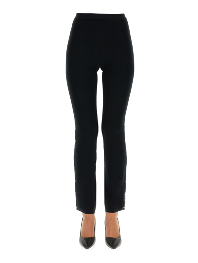 Shop Alexander Wang T Jacquard Logo Leggings In Nero