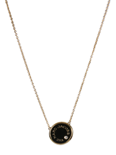 Shop Marc Jacobs The Medallion Pendant Necklace In Bianco