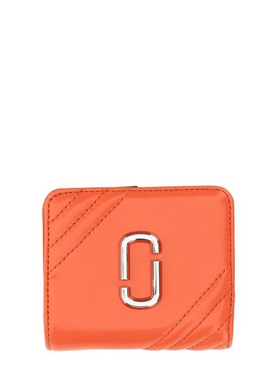 Shop Marc Jacobs The Glam Shot Mini Compact Wallet In Arancione