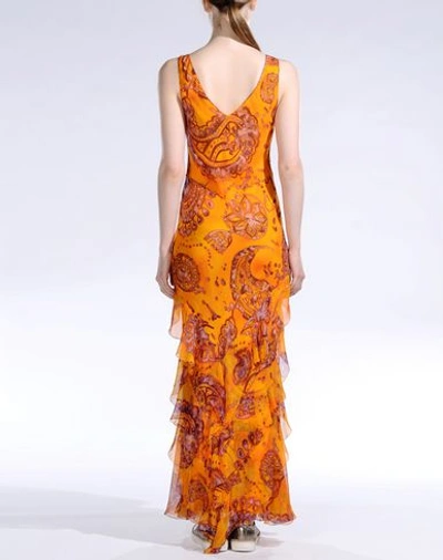 John Galliano Long Dress In Orange