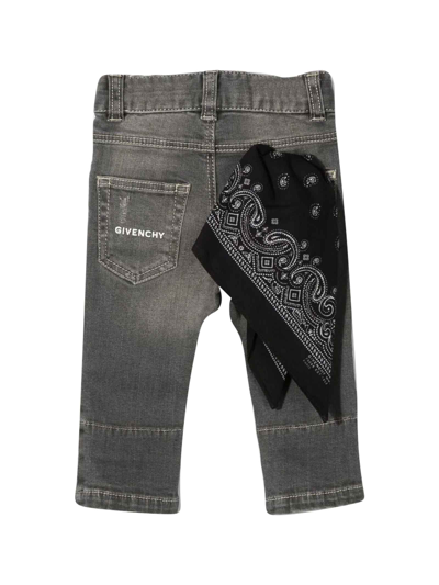 Shop Givenchy Baby Girl Jeans With Lightened Effect In Grigio