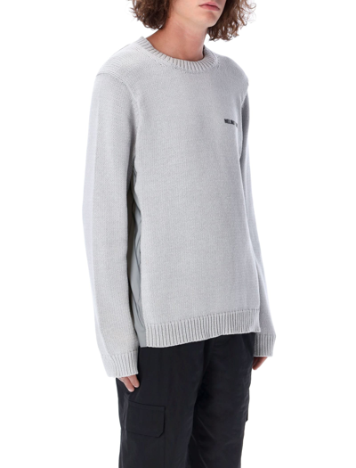 Shop Helmut Lang Reflective Panel Sweater In Grey