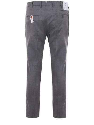 Shop Pt01 Pantaloni  In Tecno Lana Stretch In Grigio