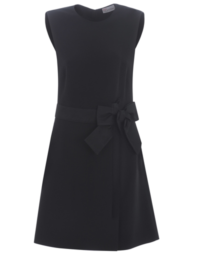 Shop Red Valentino Dress  Bow In Cady In Nero