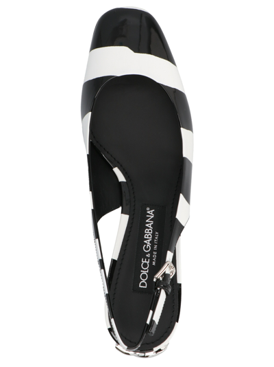 Dolce & Gabbana Alexa 40 Slingback Zebra Pumps With Dg Karol Heel In  Monochrome | ModeSens