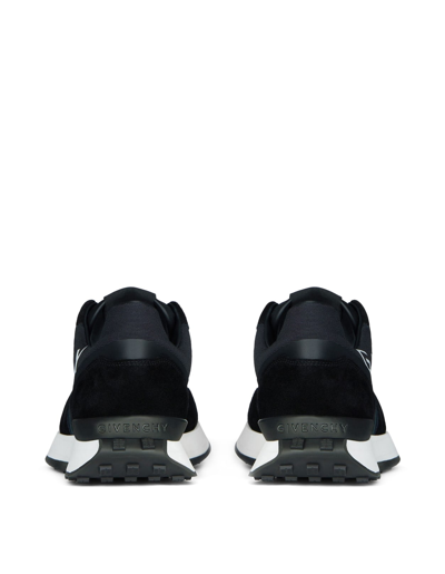 Shop Givenchy Man Black Giv Runner Sneakers In Suede, Leather And Nylon