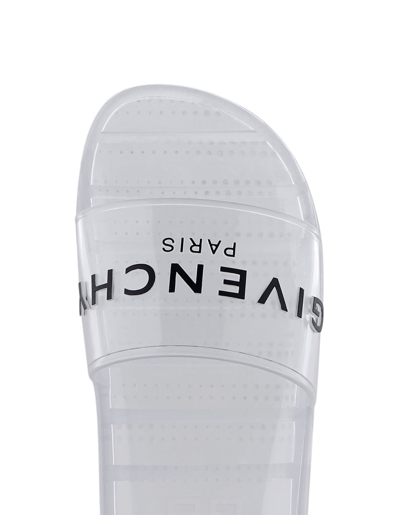 Shop Givenchy Woman Transparent Rubber Slipper With Black Logo In White