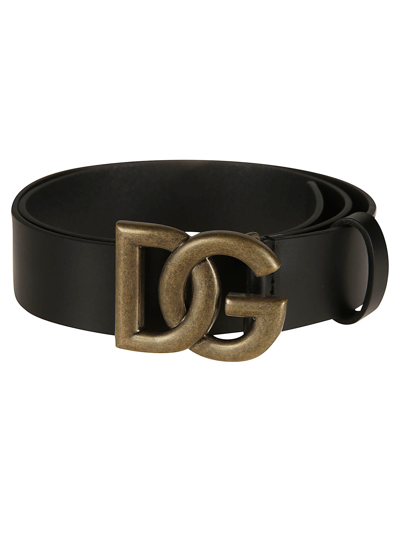 Shop Dolce & Gabbana Logo Buckled Belt In Cuoio
