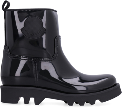 Shop Moncler Ginette Rubber Rain Boots In Black