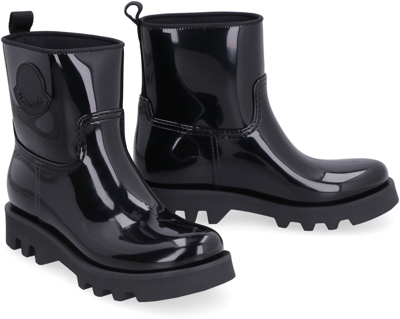 Shop Moncler Ginette Rubber Rain Boots In Black