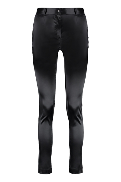 Shop Dolce & Gabbana Decorative Zip Skinny Trousers In Black