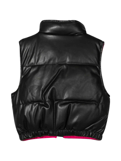 Shop Dkny Girl Reversible Padded Vest In Nero