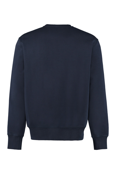 Shop Alexander Mcqueen Logo Detail Cotton Sweatshirt In Blue