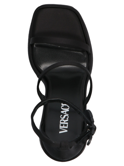 Shop Versace Triplatform Sandals In Black