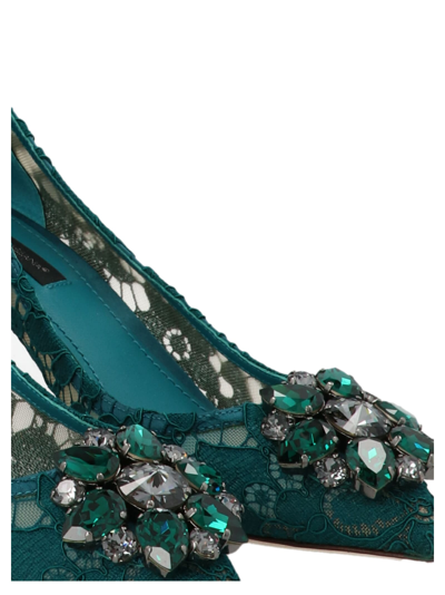 Shop Dolce & Gabbana Bellucci Lace Pumps In Green