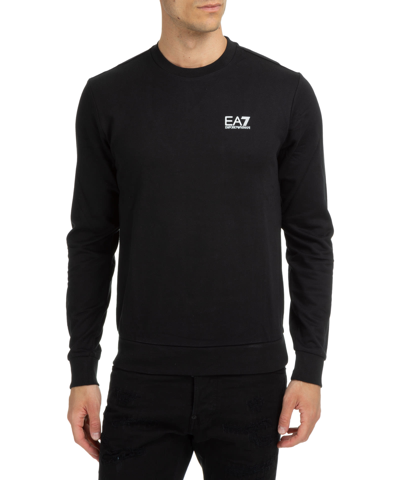 Ea7 Cotton Sweatshirt In Black