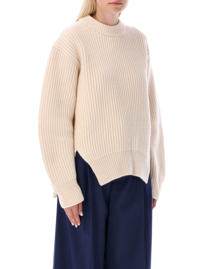 Shop Jil Sander Chunky Knit Sweater In Light Beige