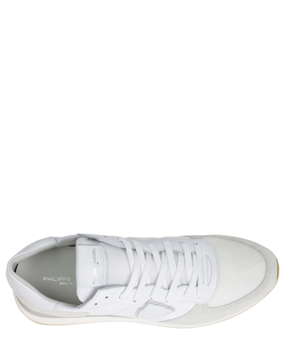 Shop Philippe Model Trpx Leather Sneakers In Blanc