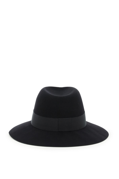 Shop Maison Michel Virginie Felt Fedora Hat In Black (black)