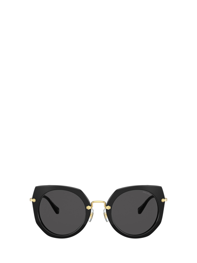Shop Miu Miu Mu 02xs Black Sunglasses