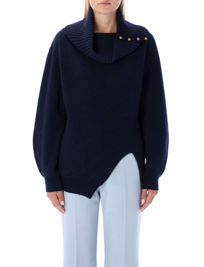 Shop Stella Mccartney 3d Regenerated Sweater In Navy