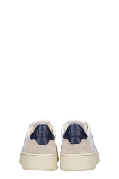 Shop Autry 01 Sneakers In White Suede And Leather