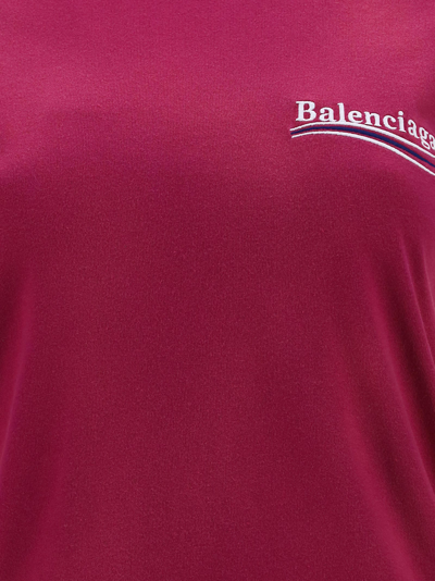 Shop Balenciaga T-shirt In Dark Fuchsia/wt/blu