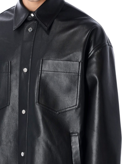 Shop Nanushka Martin Overshirt In Black