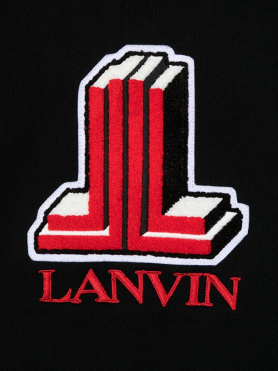 Shop Lanvin Black Cotton Sweatshirt In Nero